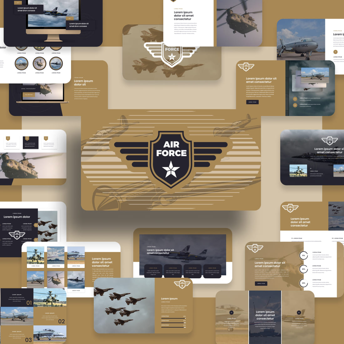 Airforce googleslides template cover image.