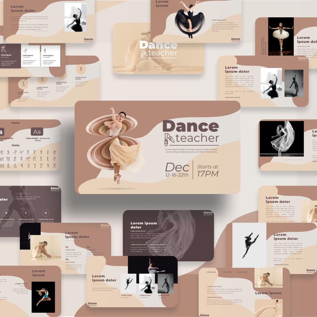 Danceteacher powerpoint template cover image.