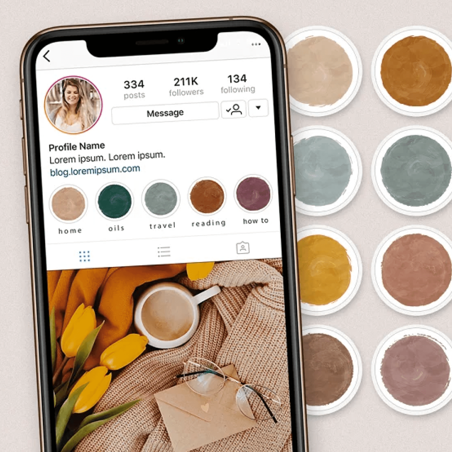 Earthy Watercolor Instagram Covers cover.