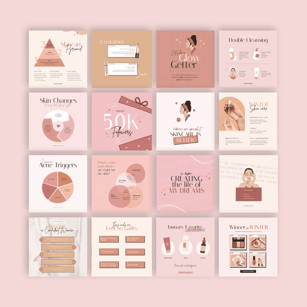 Instagram Beauty Skincare CANVA PS – MasterBundles