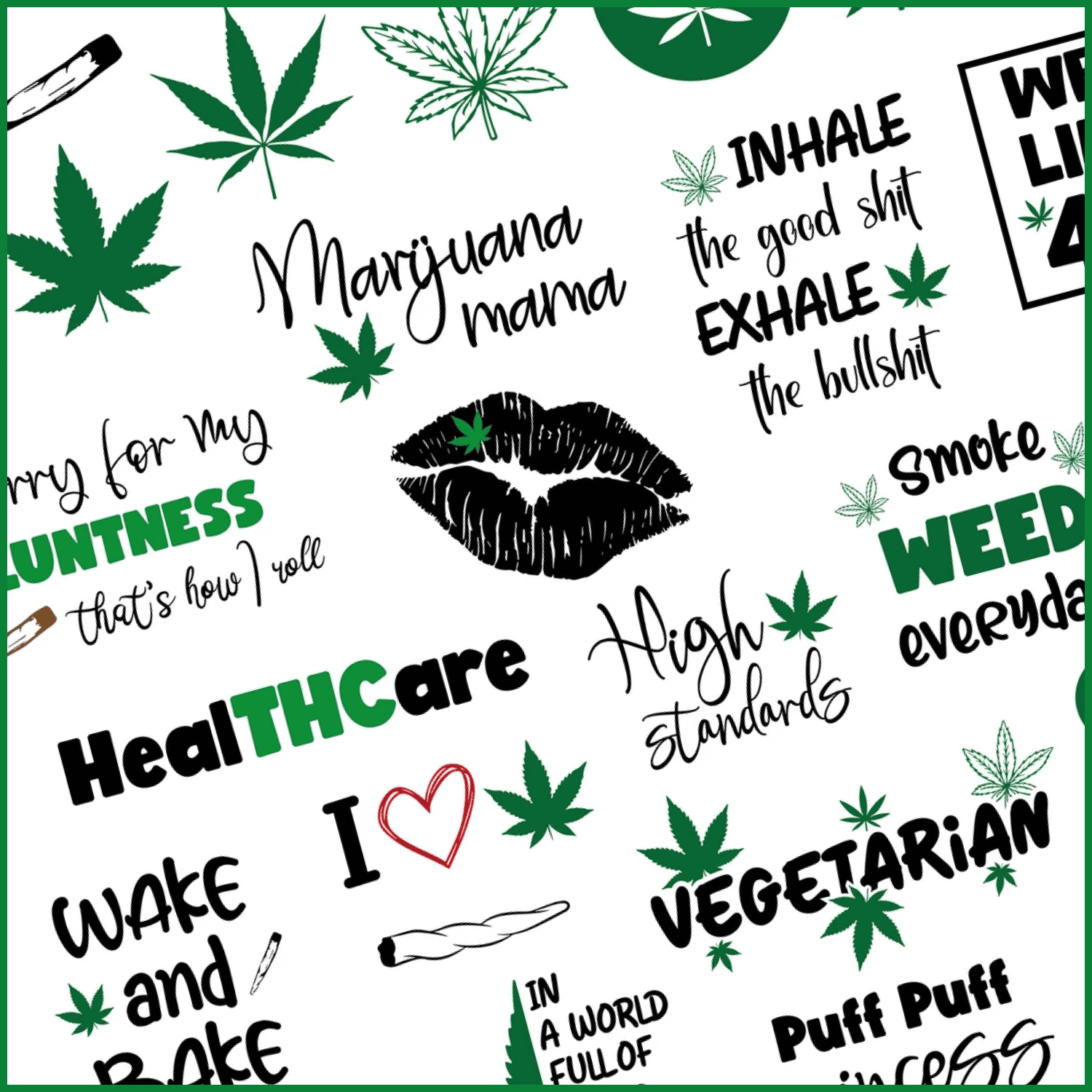 Weed Quotes Svg Marijuana cover.