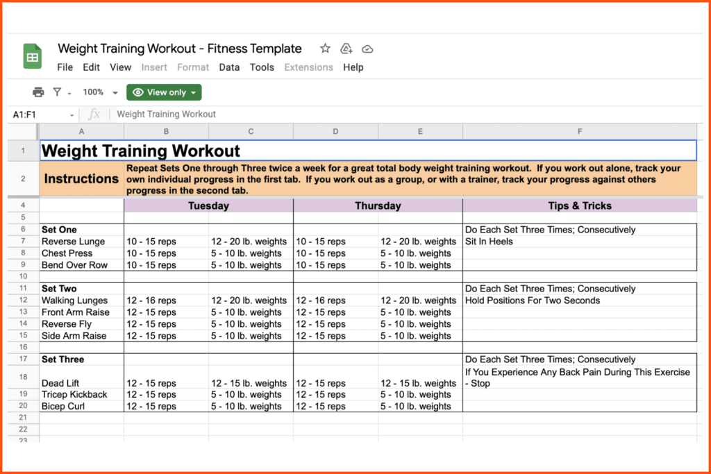 10+ Best Free Google Sheets Workout Planner Templates for 2022