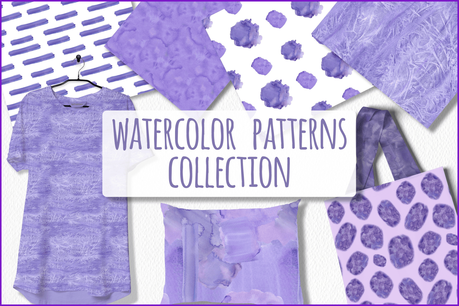 Very Peri Watercolor Patterns.