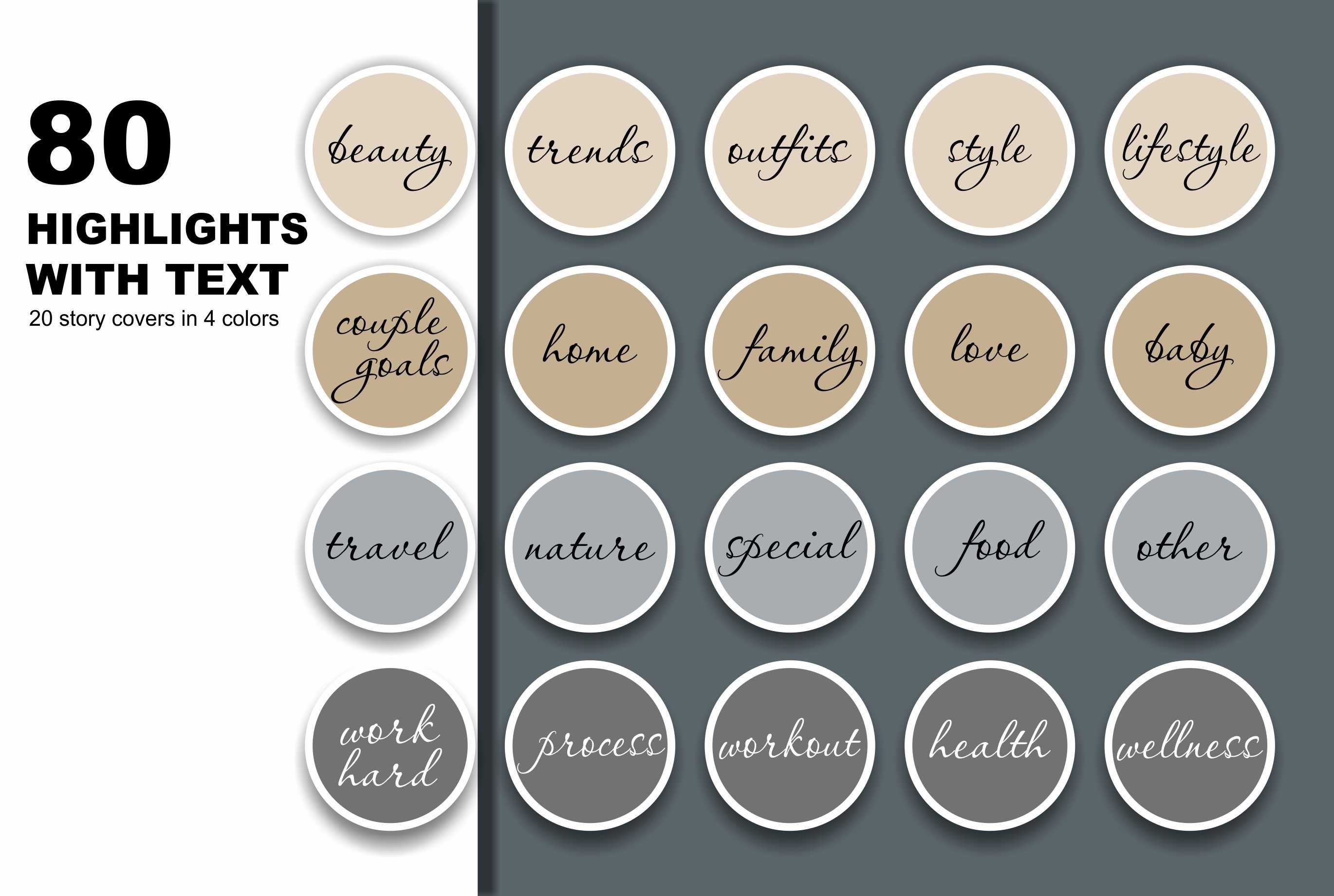Pastel highlight collection with text.