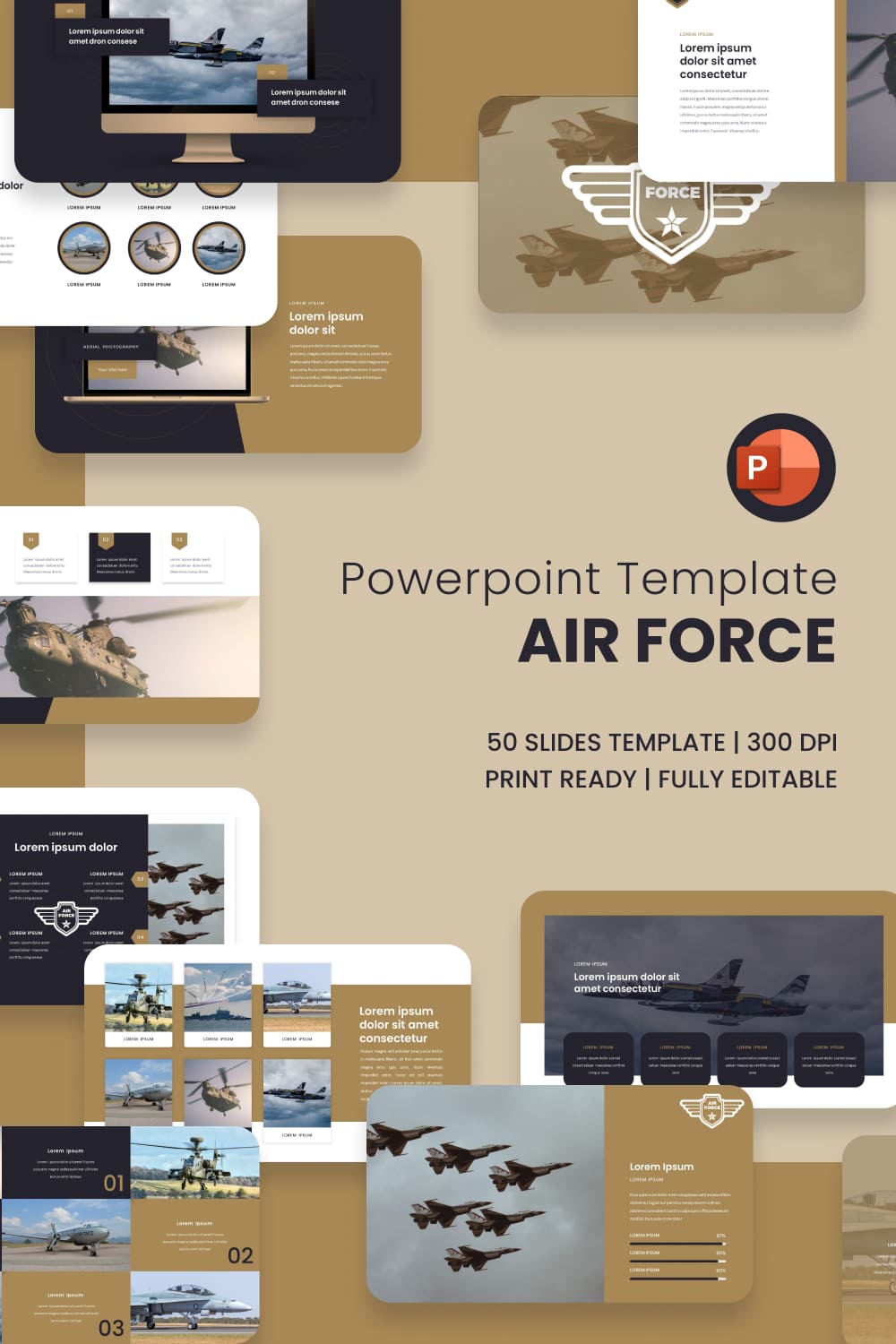 3 airforce powerpoint template 1000h1500