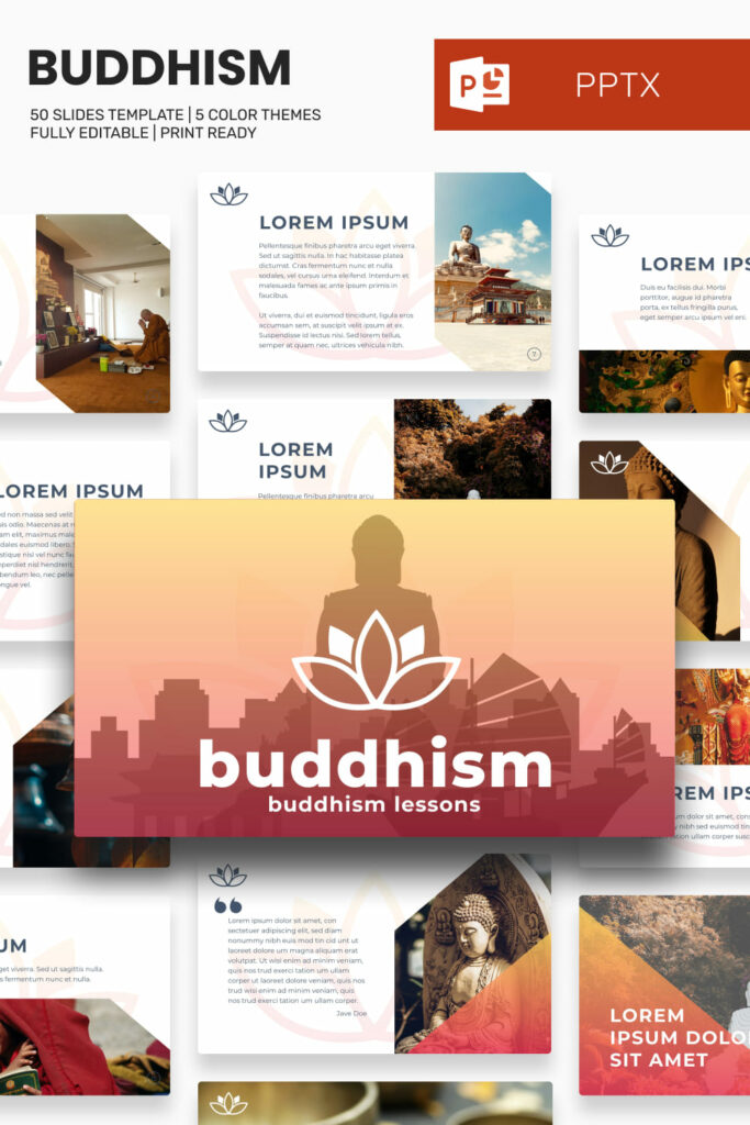 Buddhism Presentation PowerPoint Template | Master Bundles