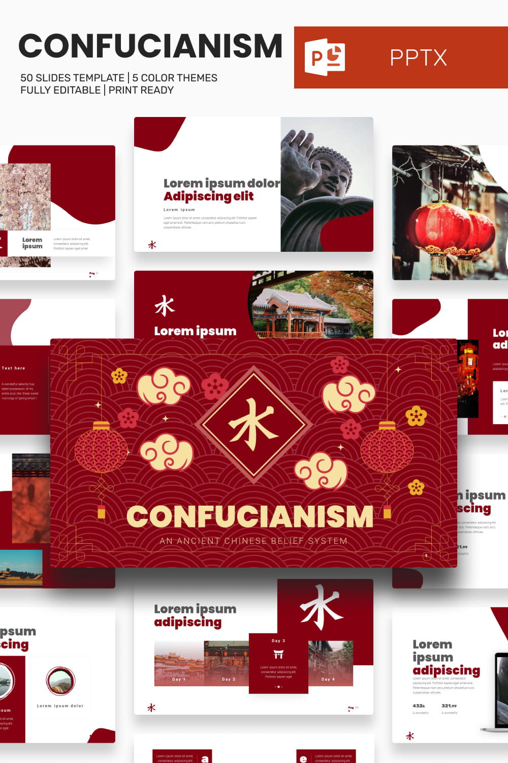 Confucianism Presentation PowerPoint template.