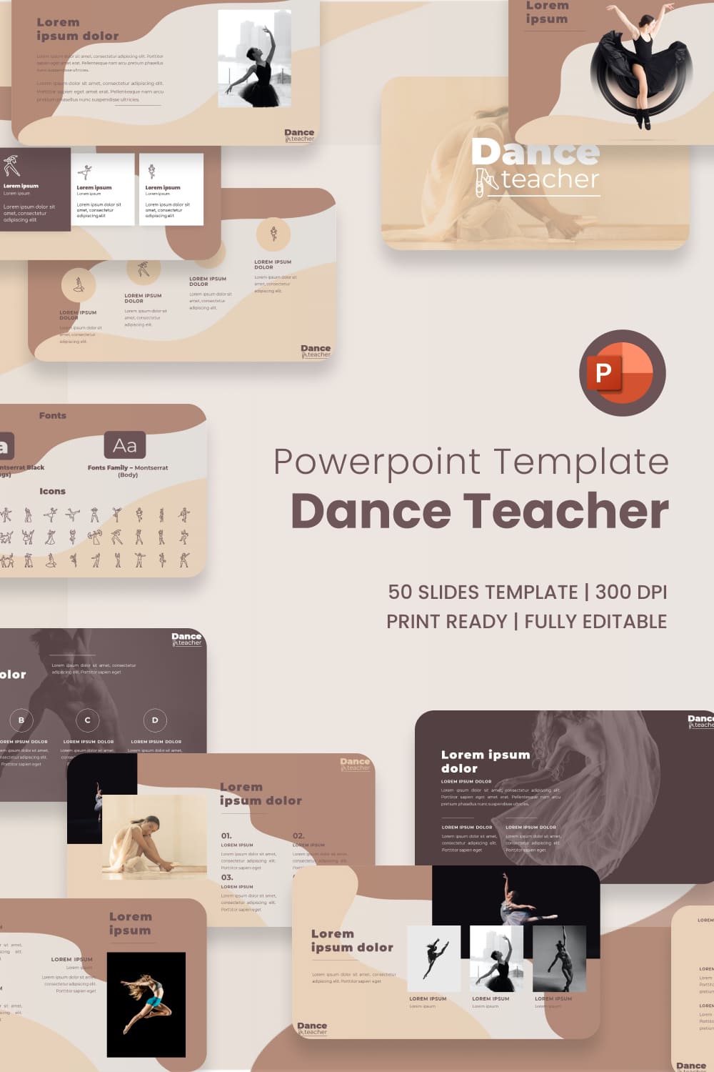 Dance Teacher Template in PPTX.
