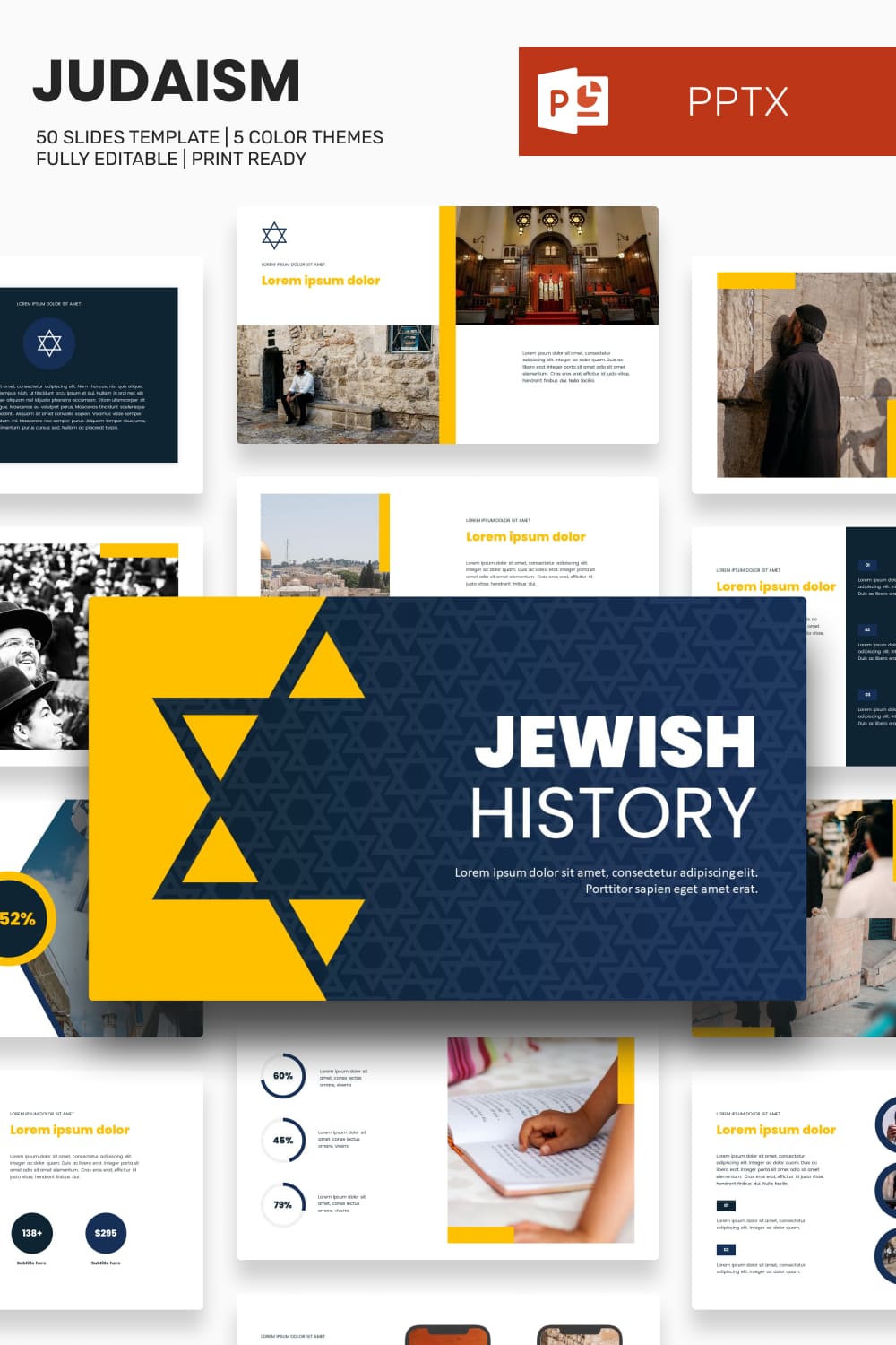 Judaism Presentation PowerPoint template.