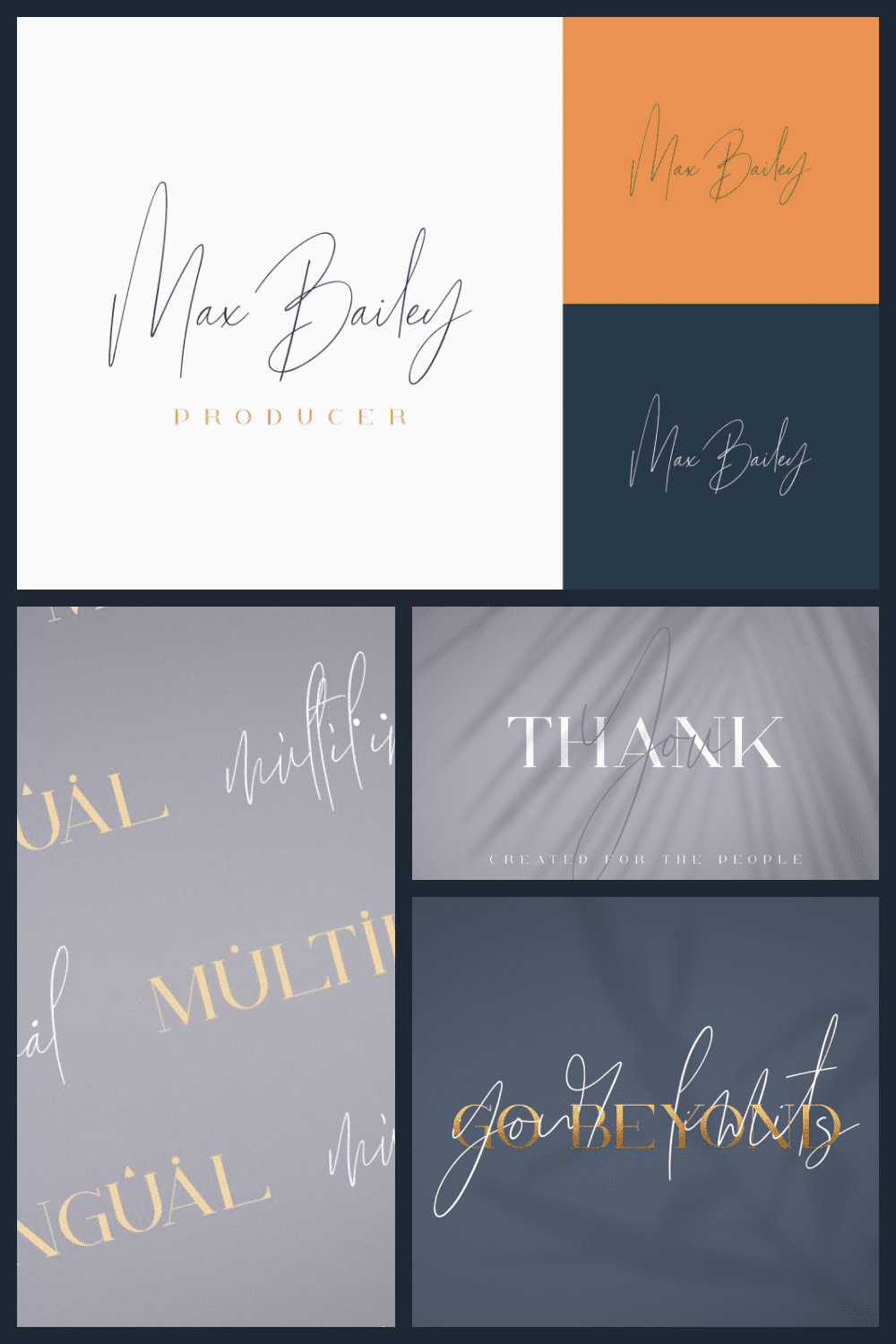 Delicate font in romantic style for the closest.