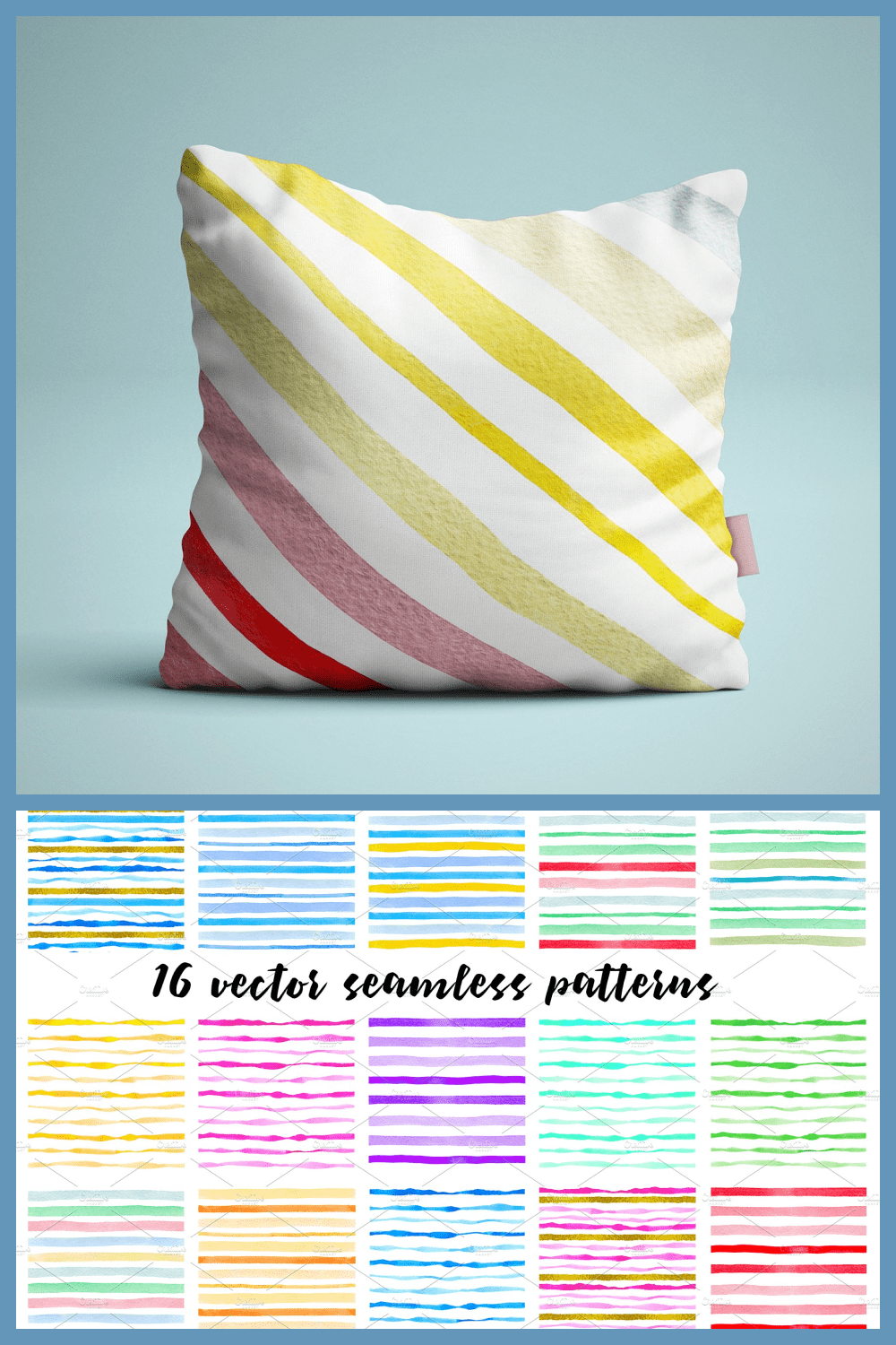3 watercolor stripes and patterns