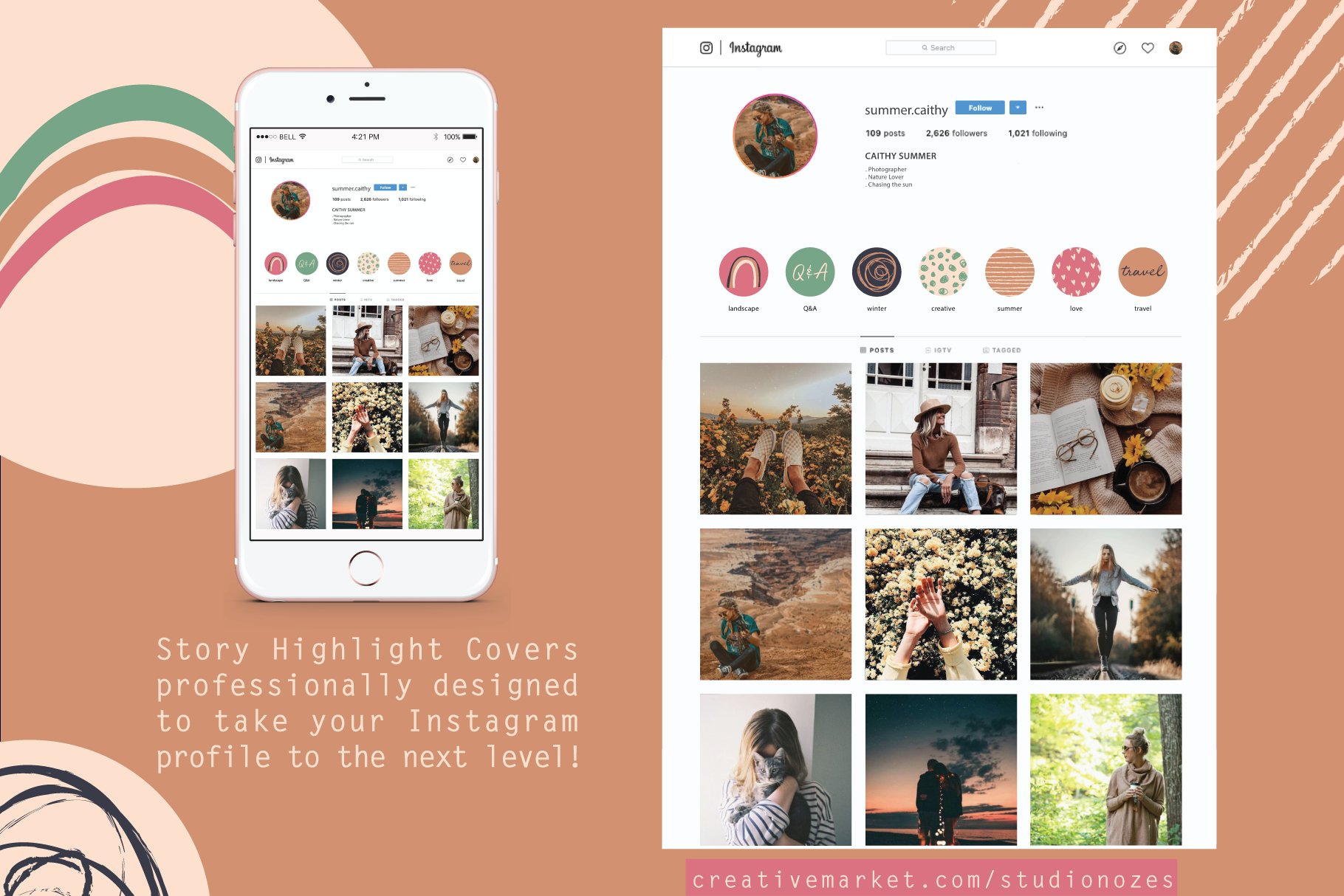 Instagram STORY HIGHLIGHT COVER is a mobile friendly template with an adaptive design.