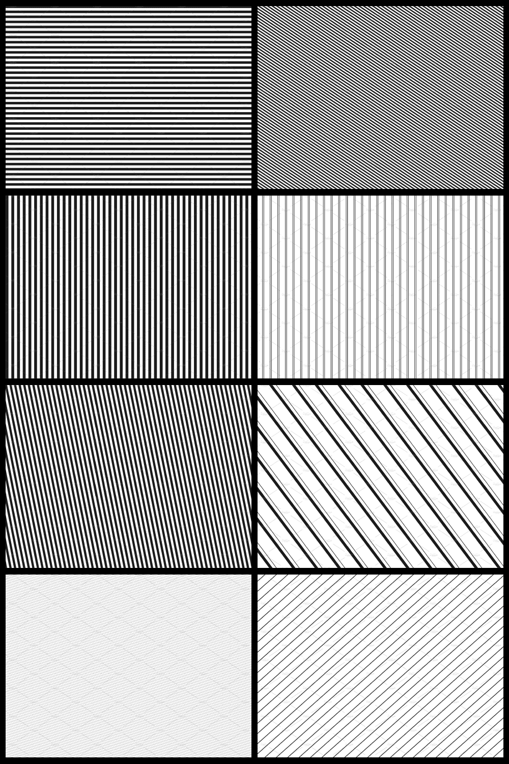 4 striped seamless patterns set.