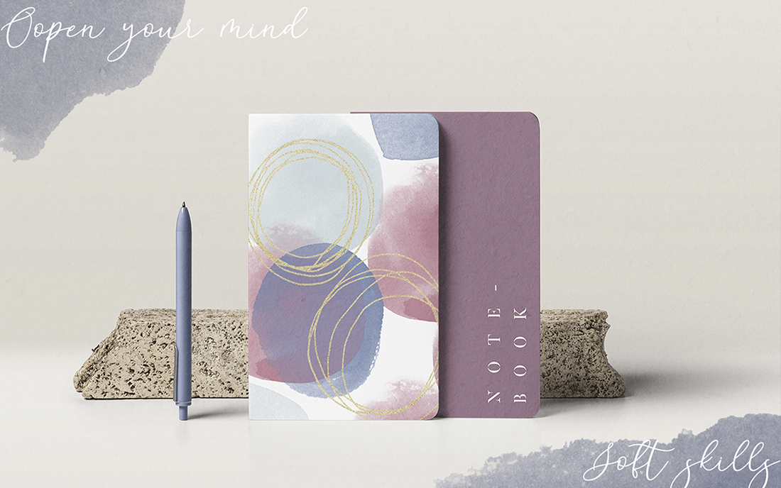 Peace of Mind Abstract Watercolor Shapes Collection mockup.