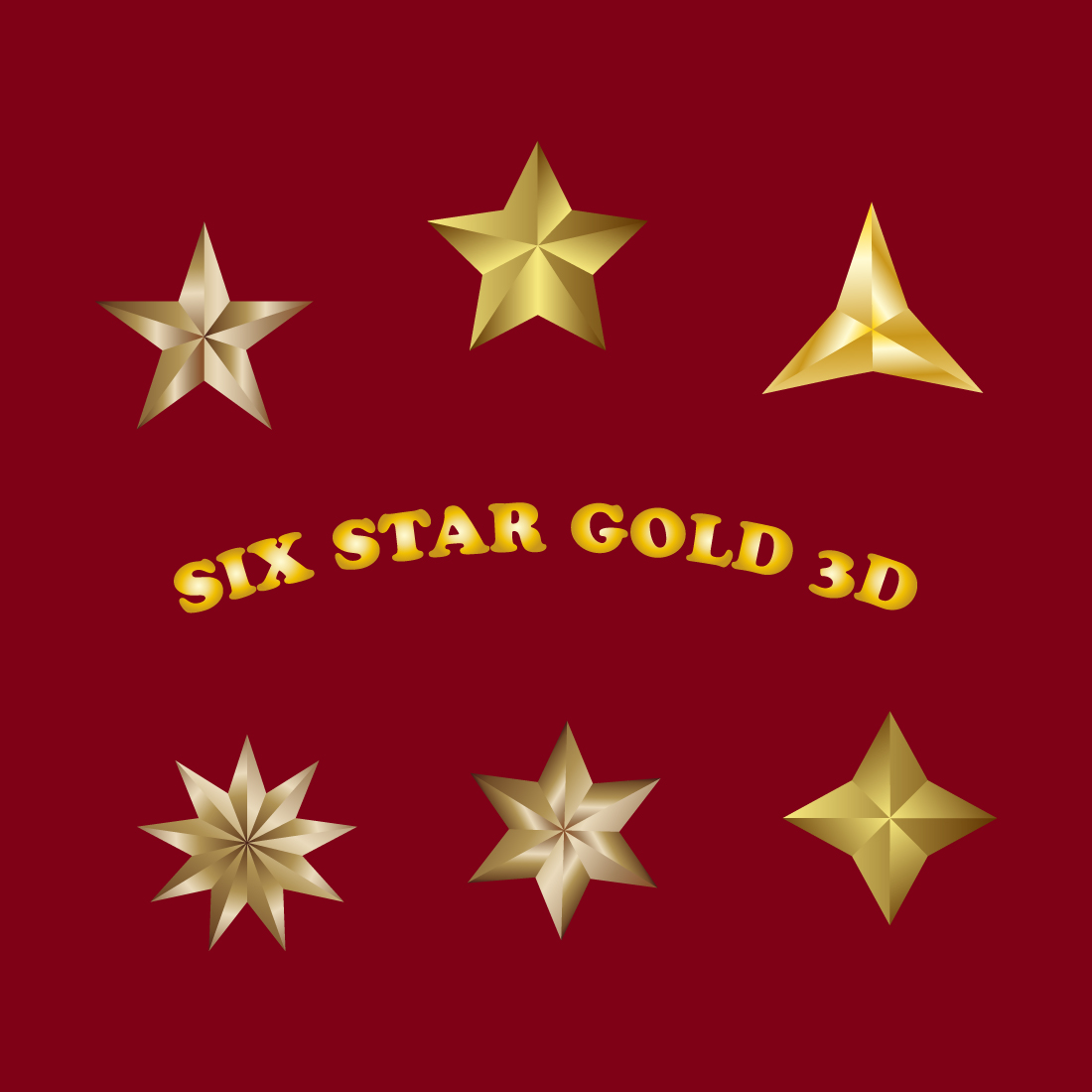 Gold Star 3d Illustrations Description.