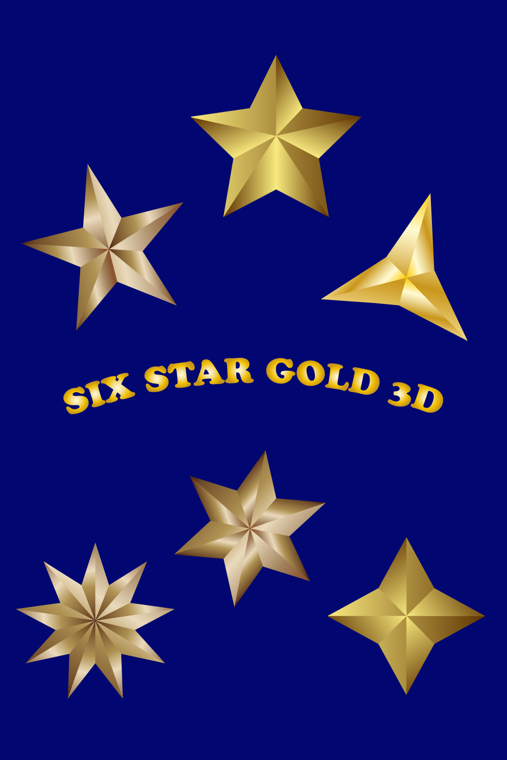 6 star gold 3d preview pinterest 1