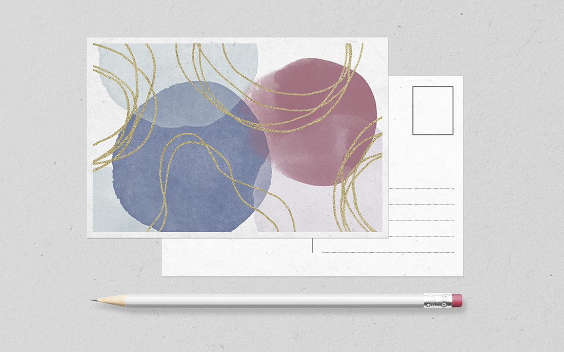 Peace of Mind Abstract Watercolor Shapes Collection cards.