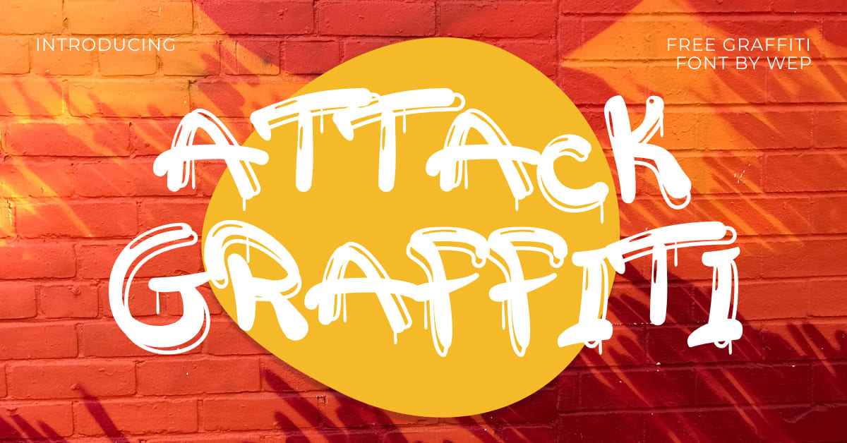 Attack Graffiti Free Font for Facebook.