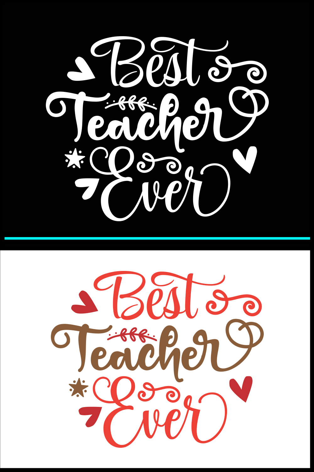 Best Teacher Ever Teacher Design T-shirt Bundle.