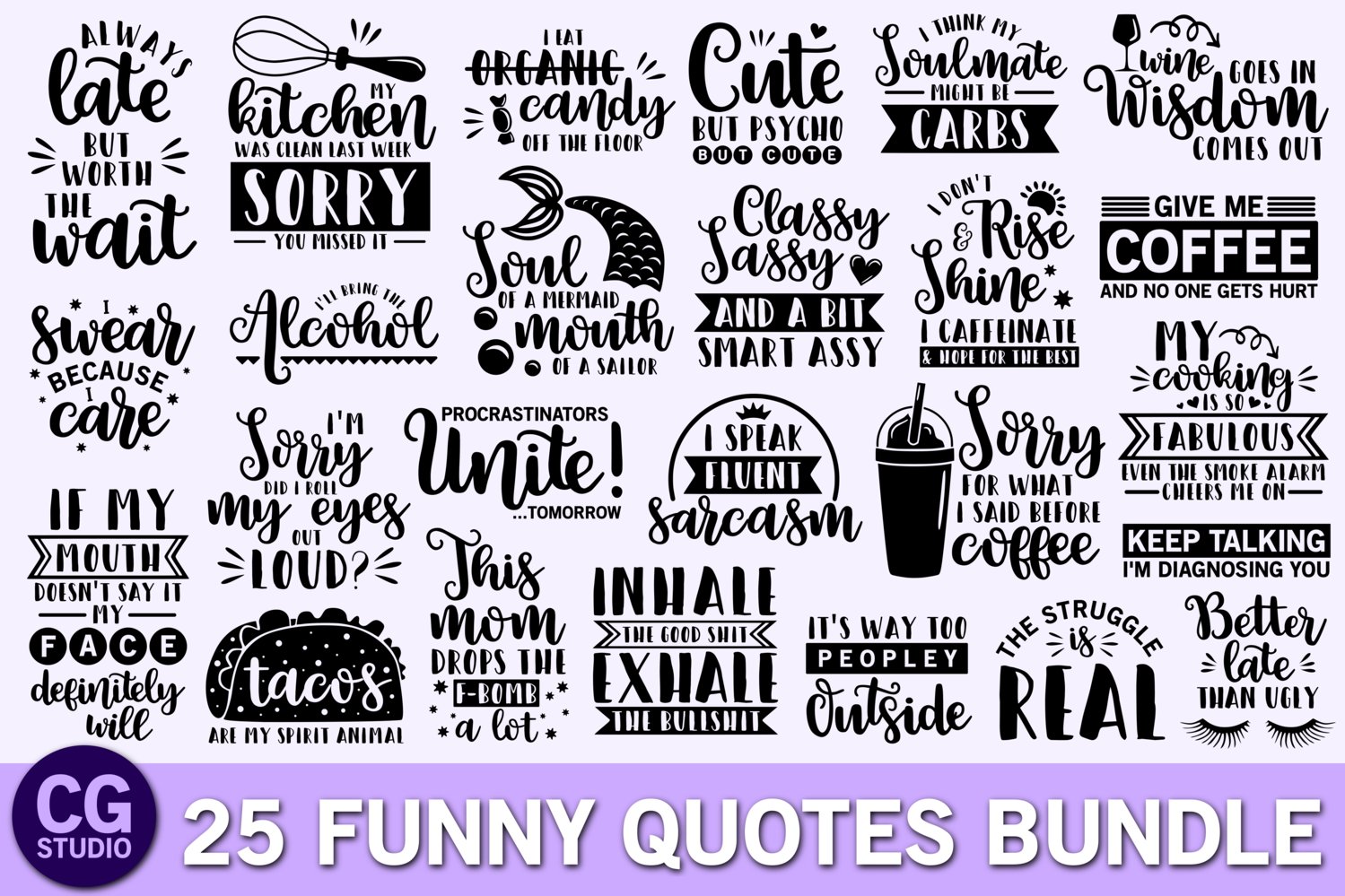 Coffee bindle with funny quotes.