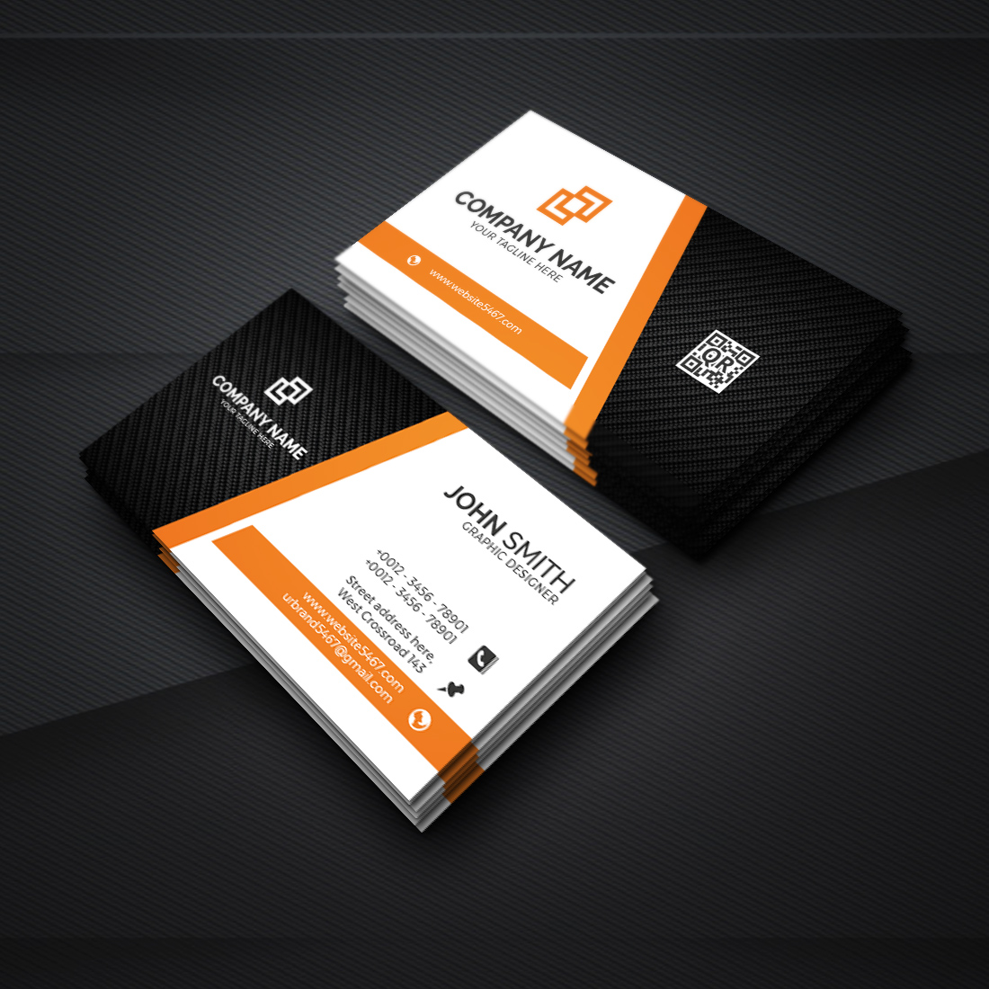 black pattern business cards design template 2