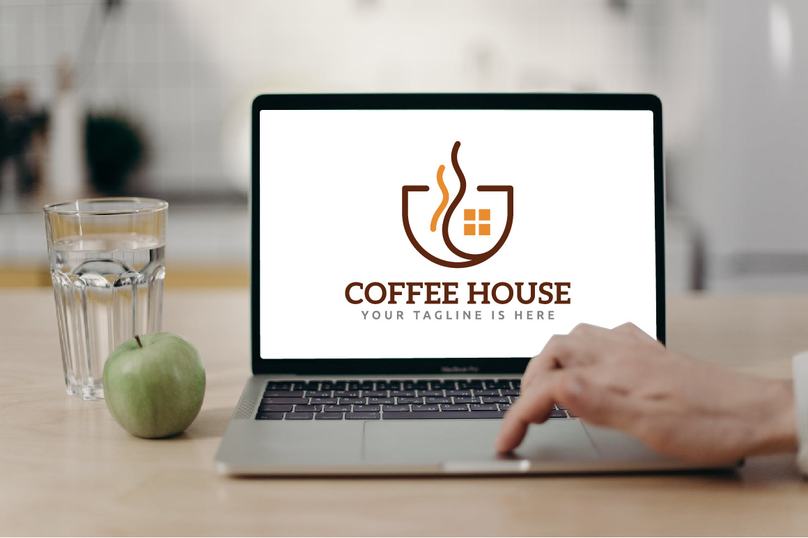 Coffee House Drink Cafe Modern Simple Line Logo facebook.