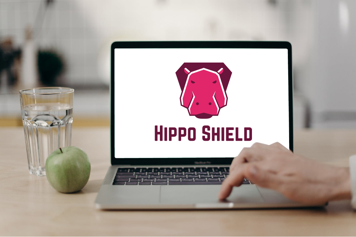 Hippo Shield Strong Protected Animal Game Application Logo facebook.