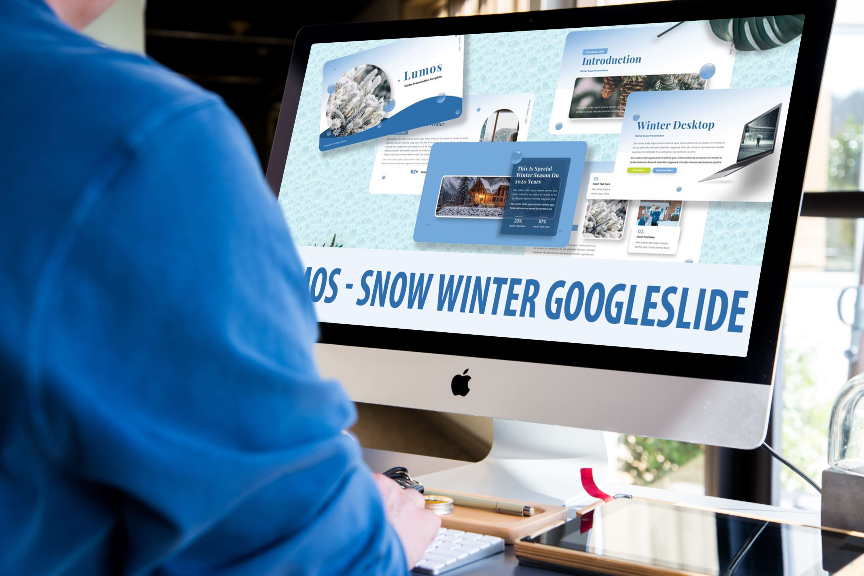 Desktop option of the Lumos - Snow Winter Googleslide.