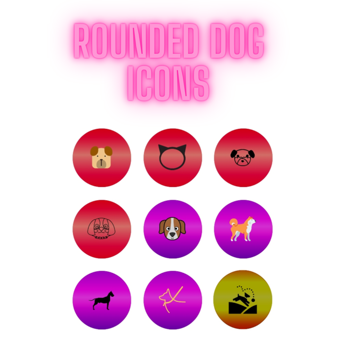 copy of rounded dog icons