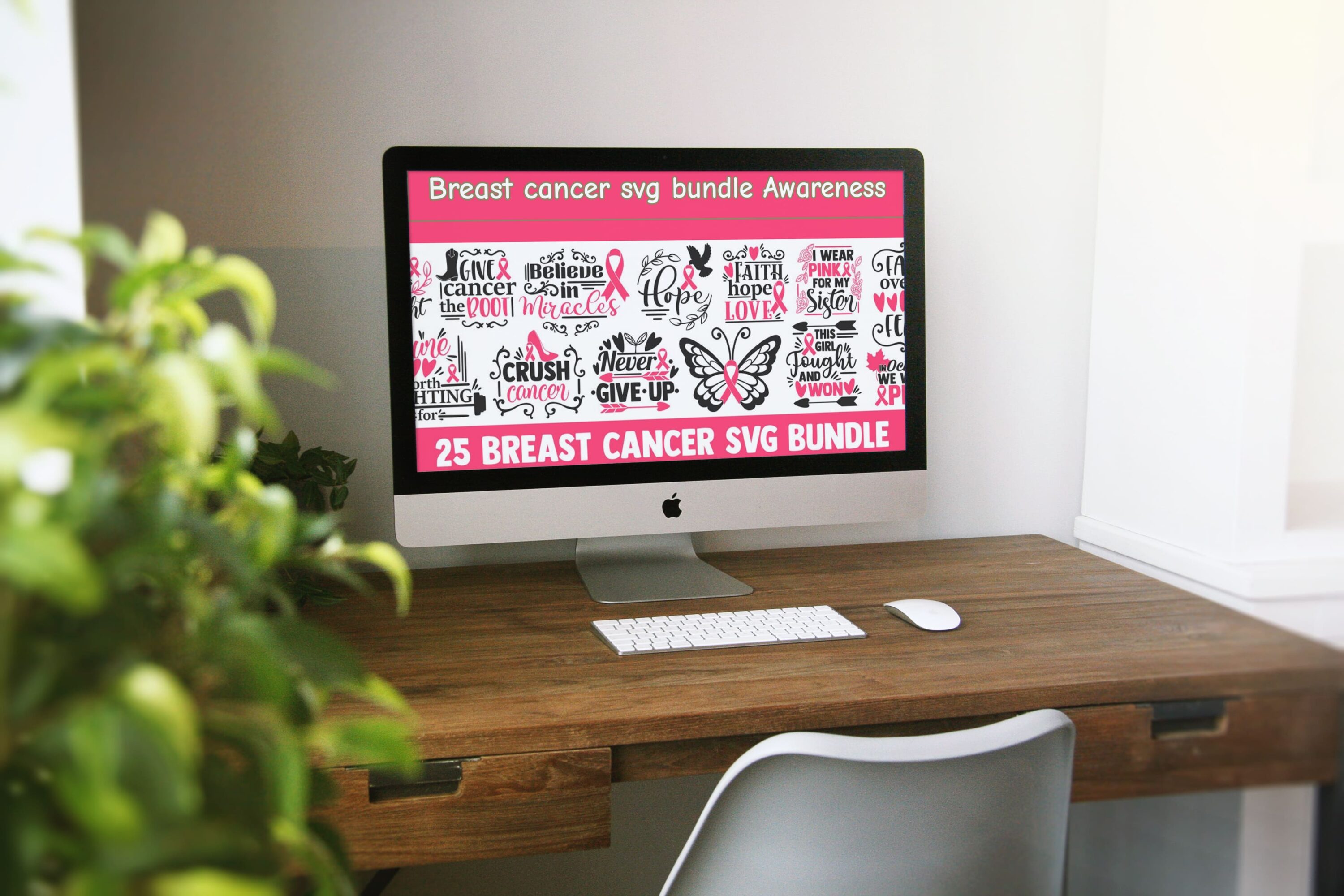 Breast cancer svg bundle Awareness - desktop.