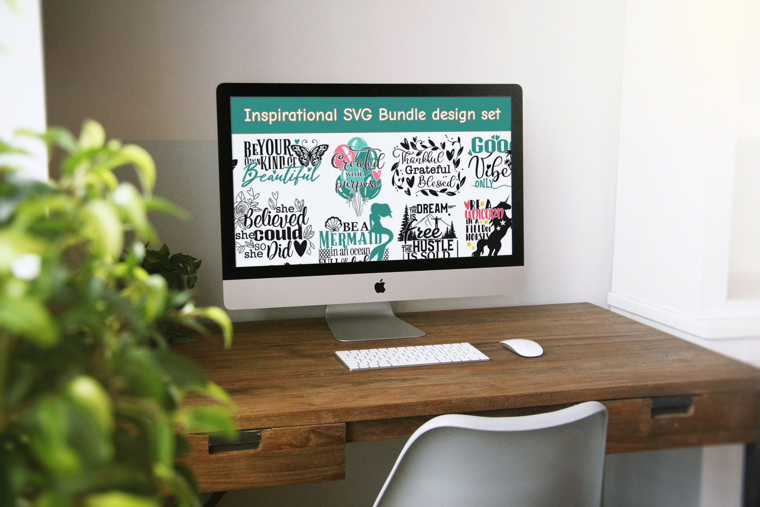 Inspirational SVG Bundle design set - desktop.