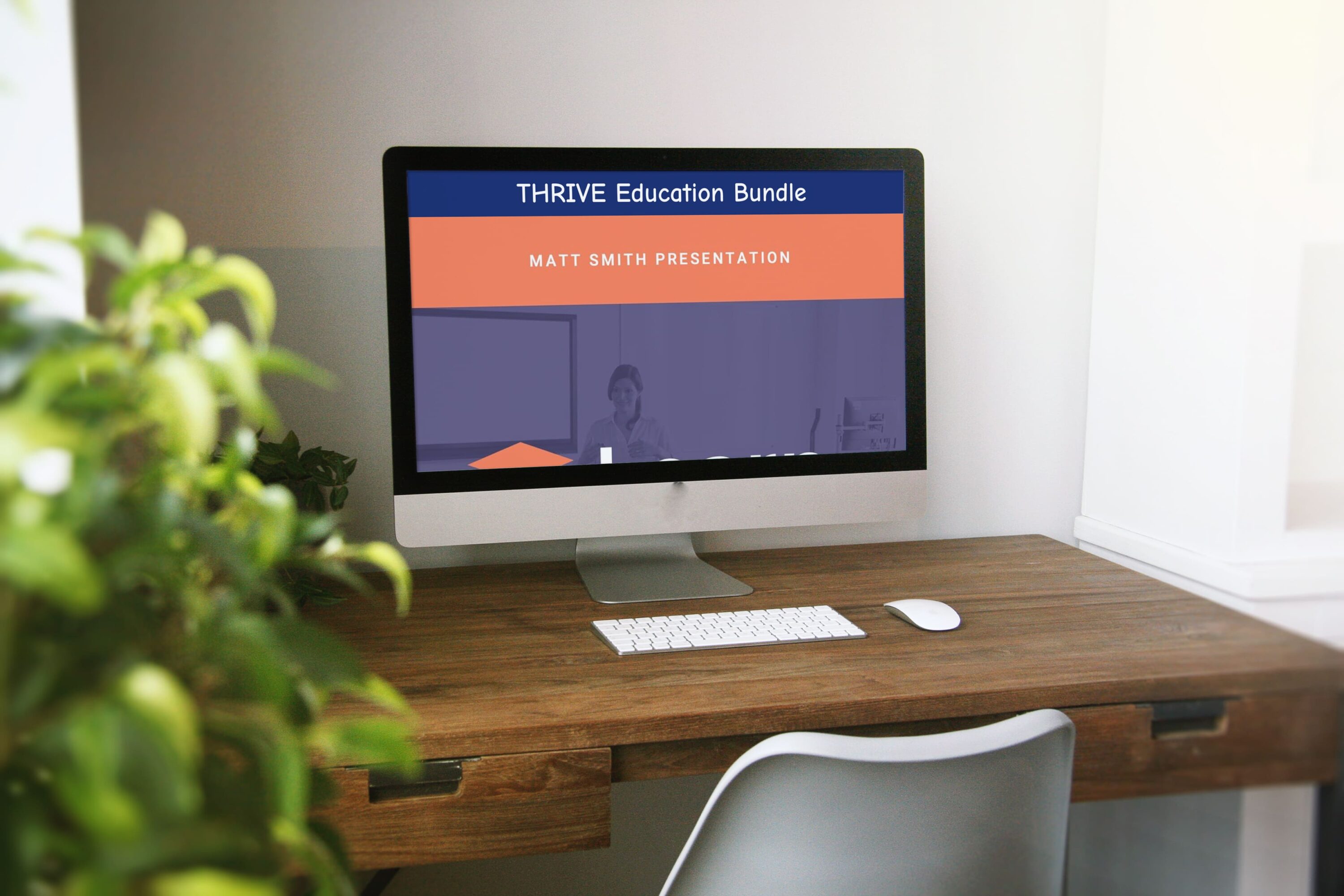 THRIVE Education Bundle - Mockup on Desktop.