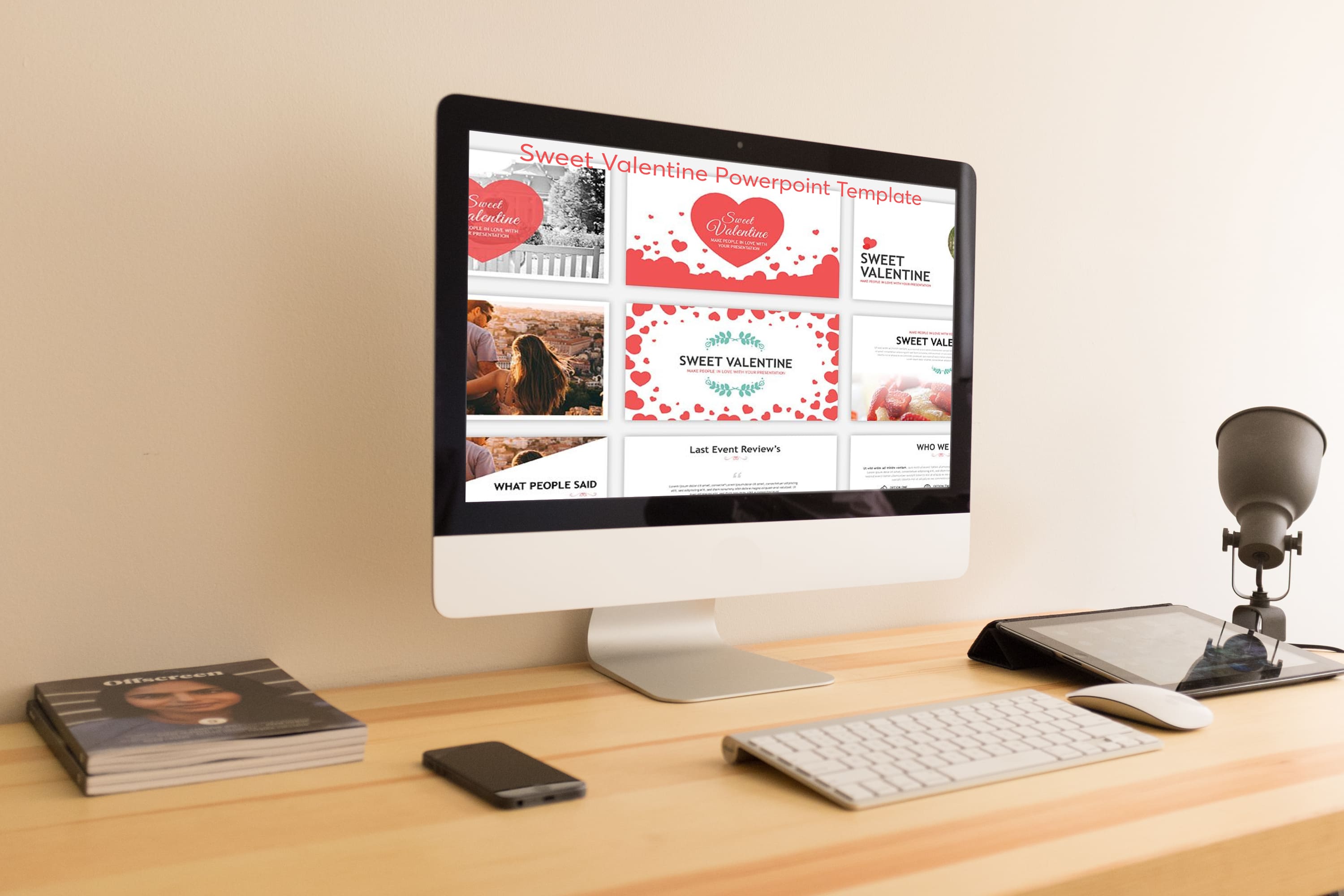 Sweet Valentine Powerpoint Template - desktop.