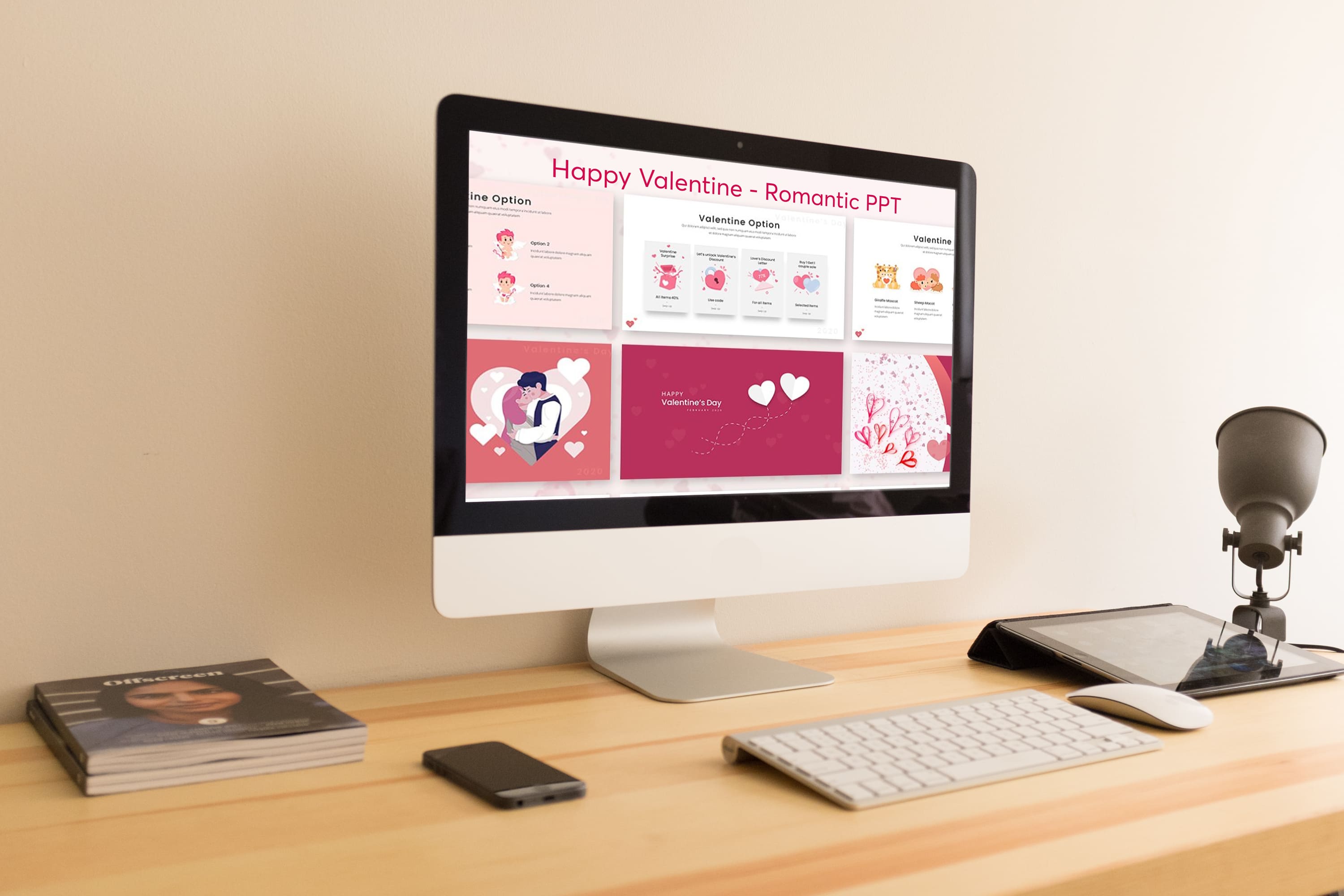 Happy Valentine - Romantic PPT on Desktop.
