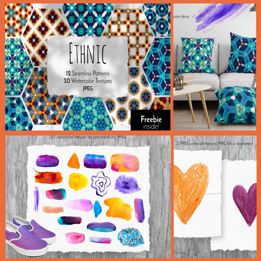 ethnic watercolor patterns cover image.