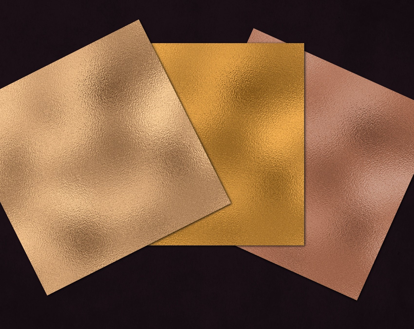 Collection of gold foil and metallic backgrounds.