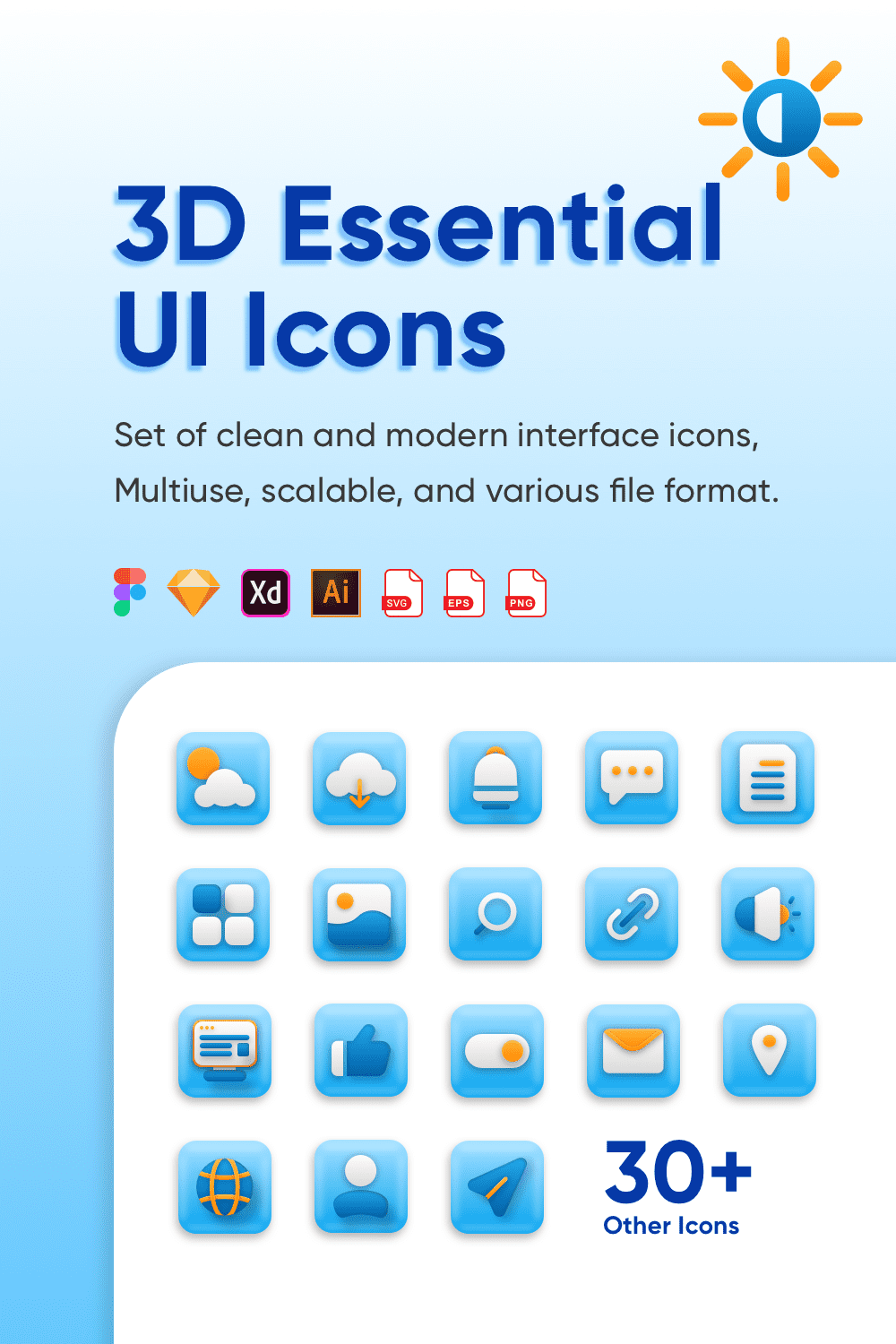 3D Essential UI Icons