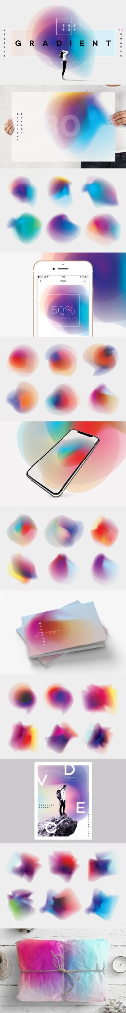 Gradient Energy - 30 Vibrant Shapes – MasterBundles