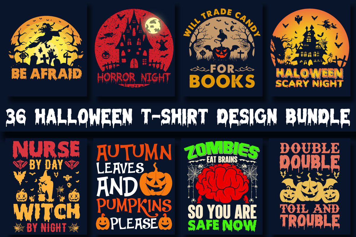 Halloween T-Shirt Design Bundle V1 – MasterBundles