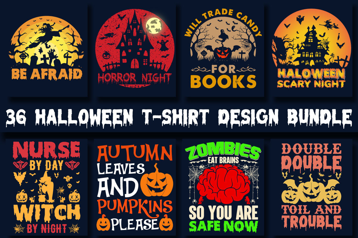 Halloween T-shirt Design Bundle Graphic by mninishat · Creative