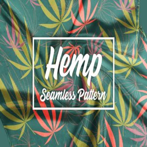 hemp leaves seamless pattern main cover.