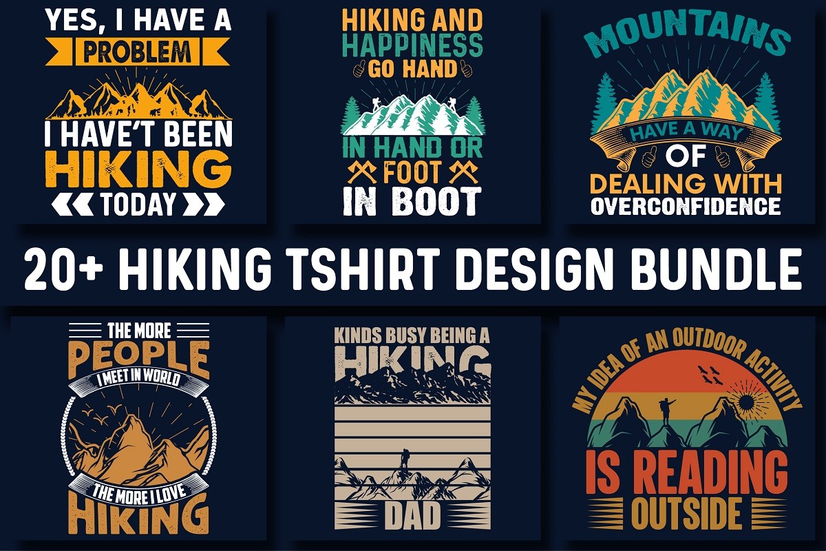 Diverse of hiking t-shirts.
