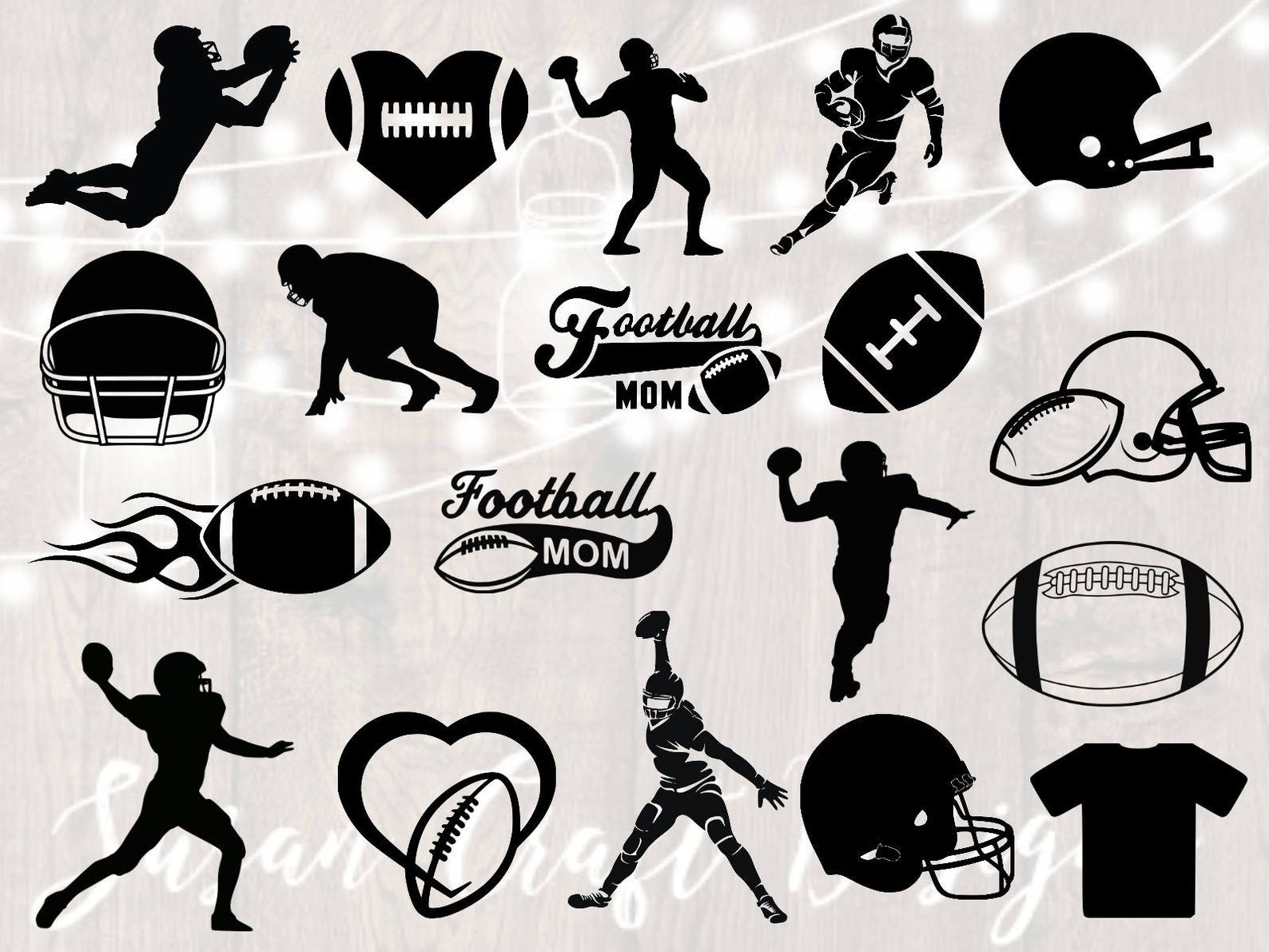 Diverse of football symbols.