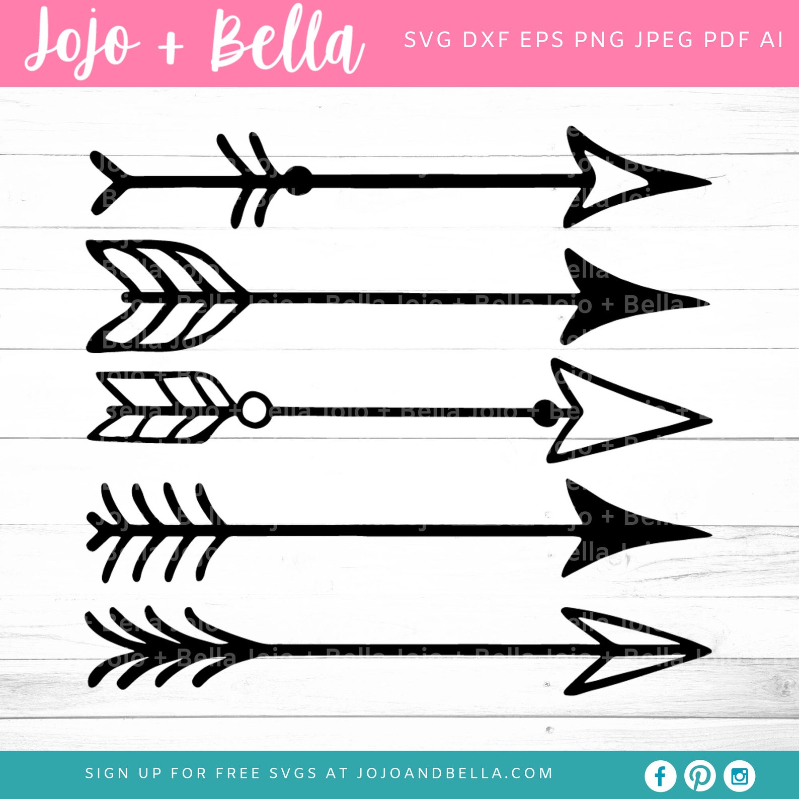 Beautiful decorative arrows in black.