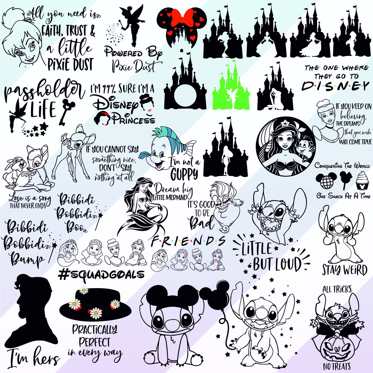 Main Disney characters.