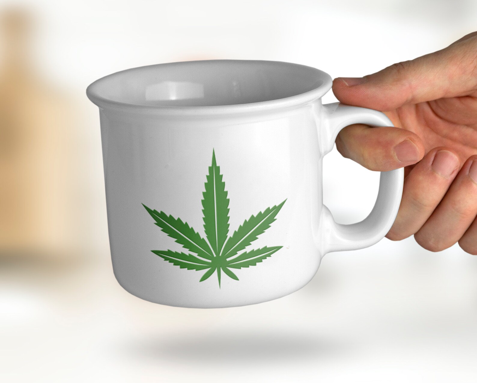 White cup with weed.