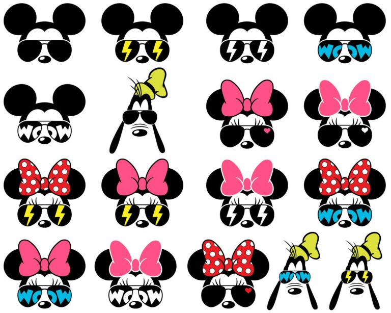 Mickey Mouse SVG, Minnie Mouse SVG, Mickey Head, Minnie Bow – MasterBundles