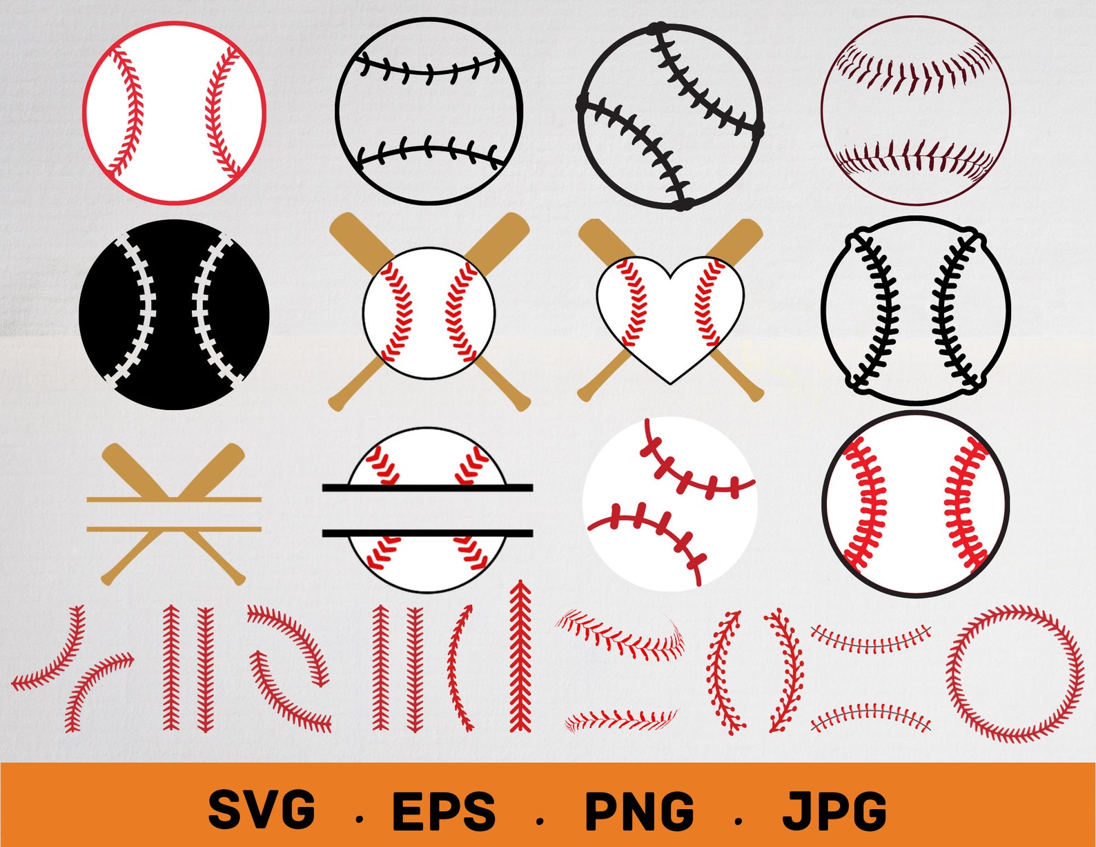 Diverse of baseball symbols.
