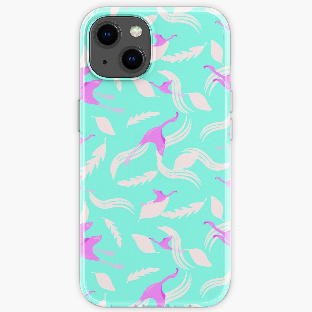 iphone Set of Wave Patterns. Flamingo Pattern and Feather.