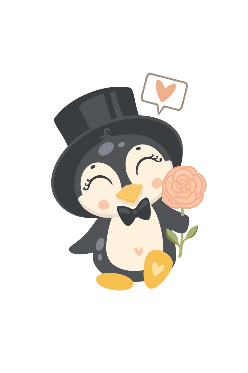 Valentines Day Cute Penguin.